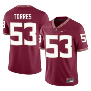 Florida State Noles Garnet College Football Brandon Torres Mens Embroidery #53 Jerseys 518643-838