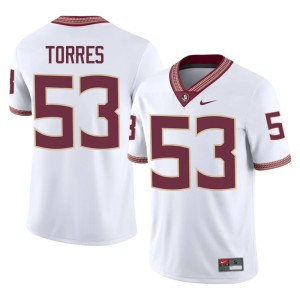 Florida State Seminoles College Football High School Mens White Brandon Torres #53 Jerseys 861657-974
