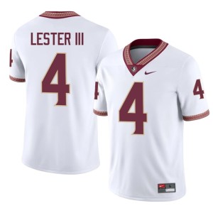 FSU Seminoles #4 Mens College Football Charles Lester III White Stitched Jerseys 551702-383