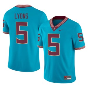 Noles Daniel Lyons Embroidery Men's Turquoise #5 College Football Jersey 782922-888