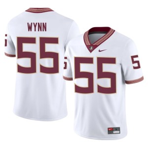 FSU Noles College Football Men Kevin Wynn Limited White #55 Jerseys 753676-477
