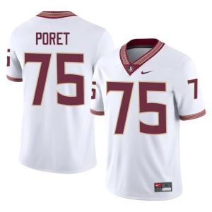 Florida State Seminoles Men's White College Football Sean Poret 2026 #75 Jersey 216999-987
