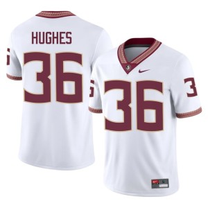 Florida State University Seminoles White Daniel Hughes Embroidery College Football Men's #36 Jerseys 986177-454