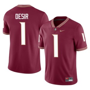 FSU Seminoles #1 Darryll Desir Mens Player College Football Garnet Jersey 784755-889