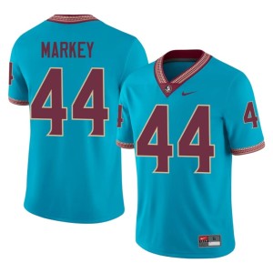 FSU Noles College Football #44 Turquoise Gavin Markey Men's Limited Jersey 430008-971
