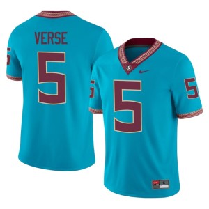 FSU Noles College Football Men #5 Jared Verse Turquoise University Jersey 639796-842