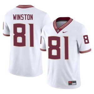 Florida State #81 Mens Jonah Winston White Game College Football Jerseys 218032-528