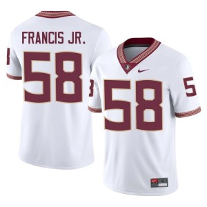 Florida State University Seminoles Replica Luke Francis Jr. Men's White #58 College Football Jersey 440339-522