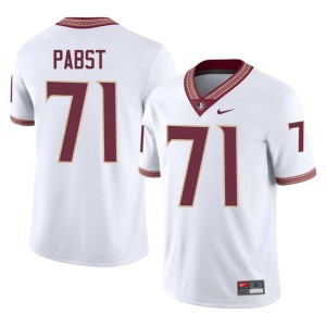 FSU College Football White Player Nate Pabst Mens #71 Jersey 264051-470