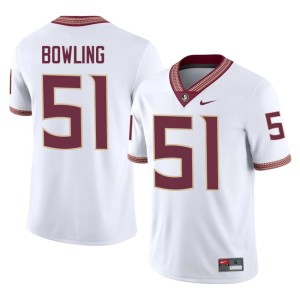 Seminoles White Alumni Men's #51 College Football Paul Bowling Jerseys 839192-978