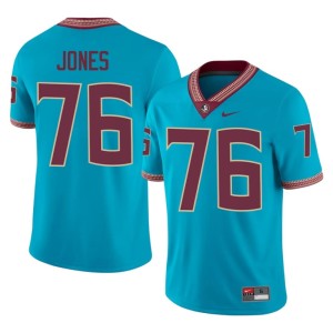 FSU Noles Official Turquoise Mens #76 College Football Walter Jones Jersey 582632-258