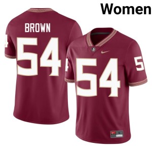 Florida State Noles Limited Garnet #54 Chastan Brown College Football Women Jerseys 120008-263