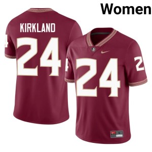 FSU Seminoles #24 Player K.J. Kirkland Garnet College Football Women Jerseys 686319-909