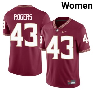 Florida State Noles Garnet Trent Rogers Women 2026-27 #43 College Football Jerseys 850076-242
