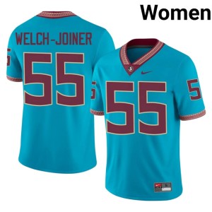 FSU Seminoles College Football #55 Bradyn Welch-Joiner Women Game Turquoise Jersey 500883-939
