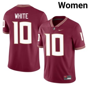 Florida State Noles Garnet Game College Football Women's #10 EJ White Jerseys 162096-719