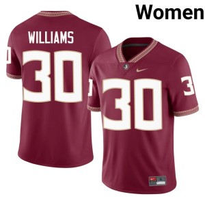 FSU Noles College Football #30 Garnet Izayia Williams Alumni Women's Jerseys 272729-453