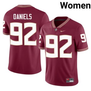 FSU Noles #92 Garnet Women's Judah Daniels Official College Football Jerseys 623083-552