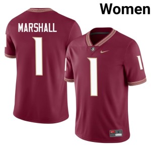 Florida State Malachi Marshall #1 Women Limited College Football Garnet Jersey 267770-897
