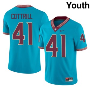 Florida State University Seminoles NCAA College Football AJ Cottrill Youth #41 Turquoise Jerseys 632212-212