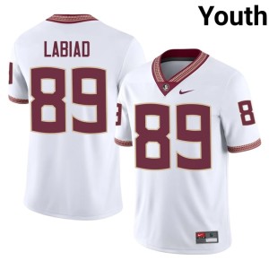 FSU College Football #89 Youth High School Greyson Labiad White Jersey 846474-156