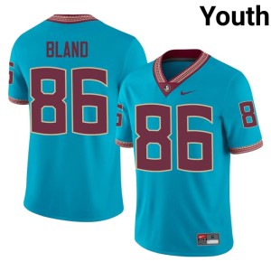 Seminoles Turquoise Youth #86 NCAA Tony Bland College Football Jerseys 523657-986