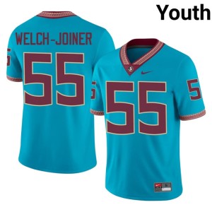 Florida State College Football Youth Official Turquoise #55 Bradyn Welch-Joiner Jerseys 821680-972