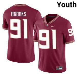 FSU Garnet Cam Brooks College Football #91 University Youth Jerseys 331516-849