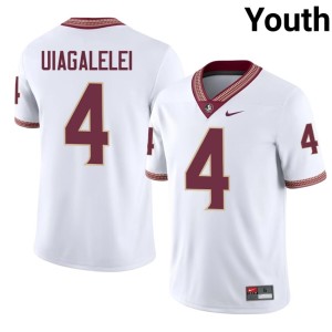 FSU DJ Uiagalelei College Football White Stitched #4 Youth Jersey 151904-778