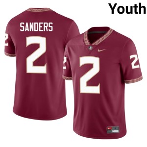 Seminoles #2 Deion Sanders Alumni College Football Youth Garnet Jerseys 372925-616