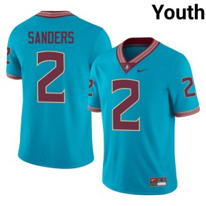 Florida State Noles Deion Sanders Turquoise #2 College Football University Youth Jerseys 789937-180