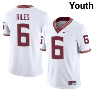 FSU 2026 College Football Youth Desirrio Riles White #6 Jerseys 649384-710