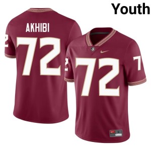 FSU Garnet #72 Youth Embroidery College Football Donald Akhibi Jersey 484669-409
