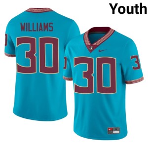 Seminoles Izayia Williams College Football High School #30 Youth Turquoise Jerseys 649667-702