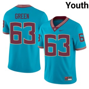 Florida State Noles Youth Jakobe Green College Football #63 2026 Turquoise Jersey 202913-208