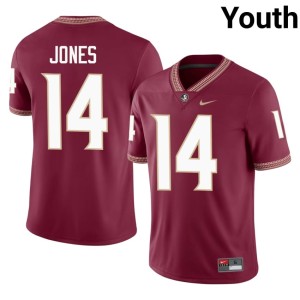 Florida State Alumni Youth College Football Garnet #14 Ma'Khi Jones Jersey 508599-984