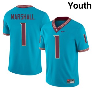 Florida State Stitched #1 Youth Malachi Marshall Turquoise College Football Jersey 883086-745