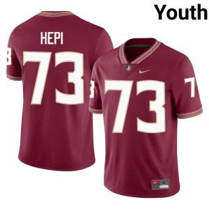 FSU Noles College Football Youth #73 Garnet Stitched Nikau Hepi Jerseys 851318-599